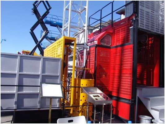 SC160/160 ट्विन मास्ट बिल्डिंग मटेरियल लिफ्ट, 30 यात्री लिफ्ट लिफ्ट